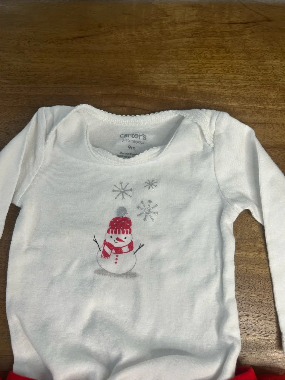 Baby Holiday Snowman Tutu Legging Set - White & Red